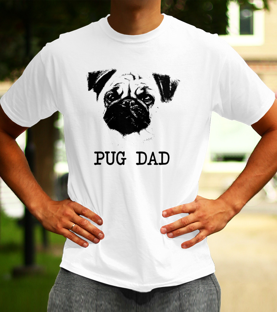 Pug Dad Pug Father Dog Dad Pug Face T-Shirt