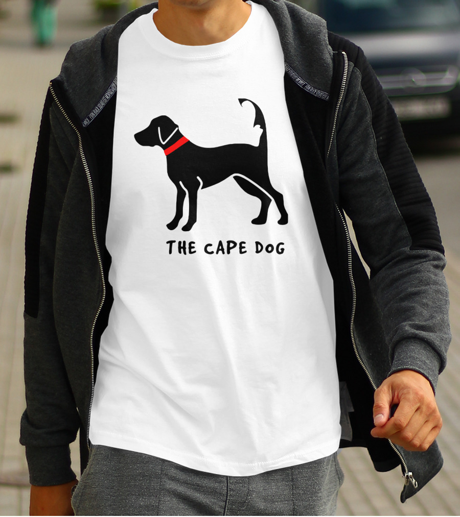 Cape Cod Dog The Cape Dog Black Silhouette With Red Collar T-Shirt