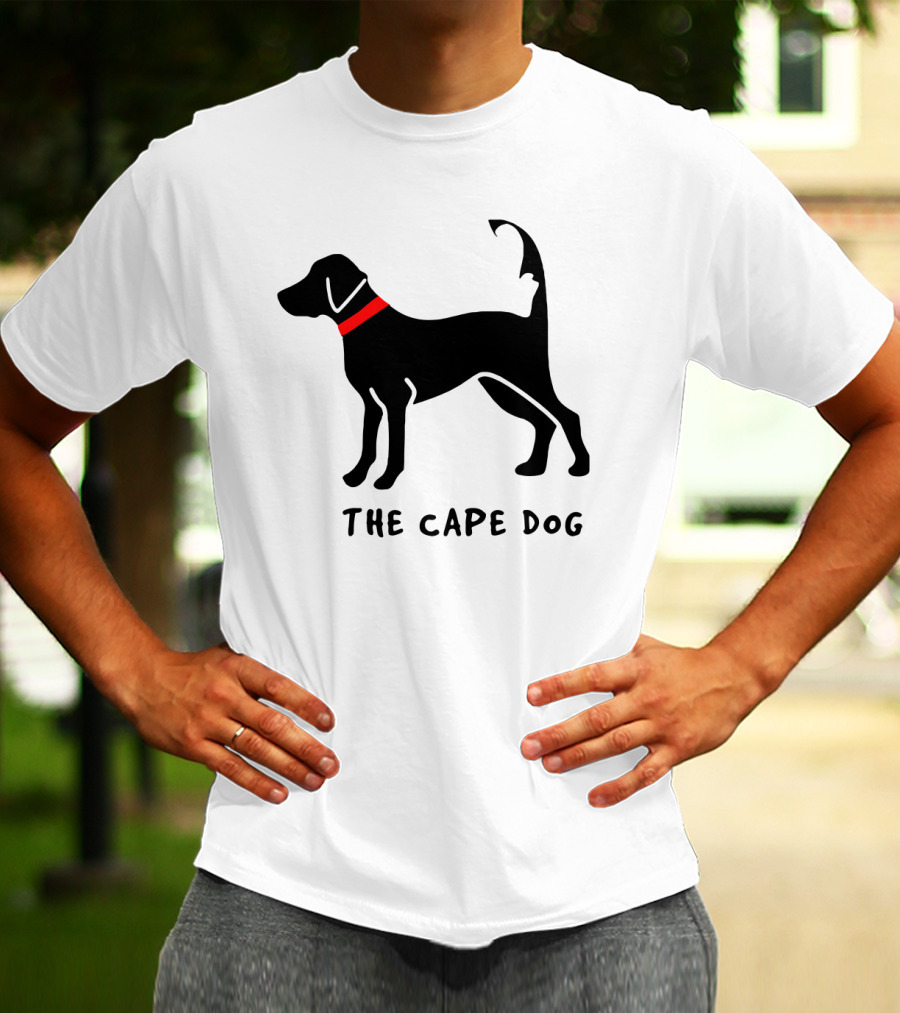 Cape Cod Dog The Cape Dog Black Silhouette With Red Collar T-Shirt