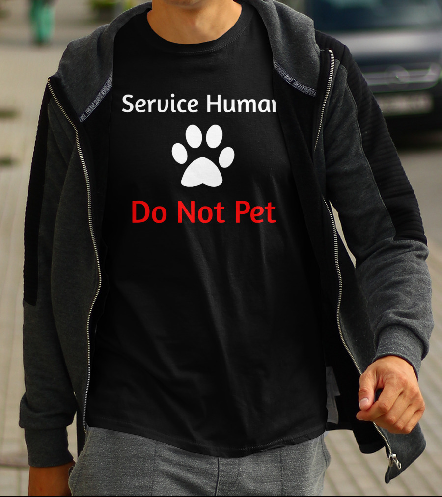 Service Human Do Not Pet Paw Dog T-Shirt
