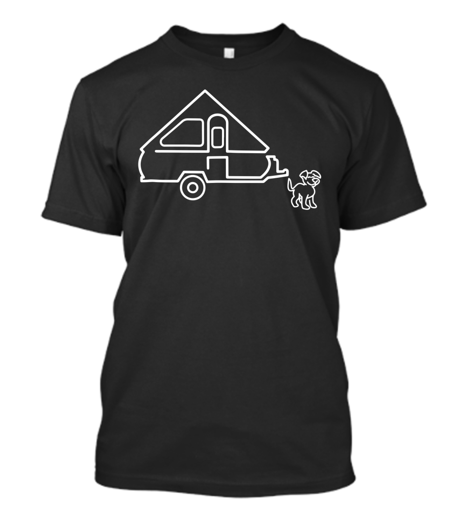 Aliner A Frame Travel Trailer With Dog Outline T-Shirt