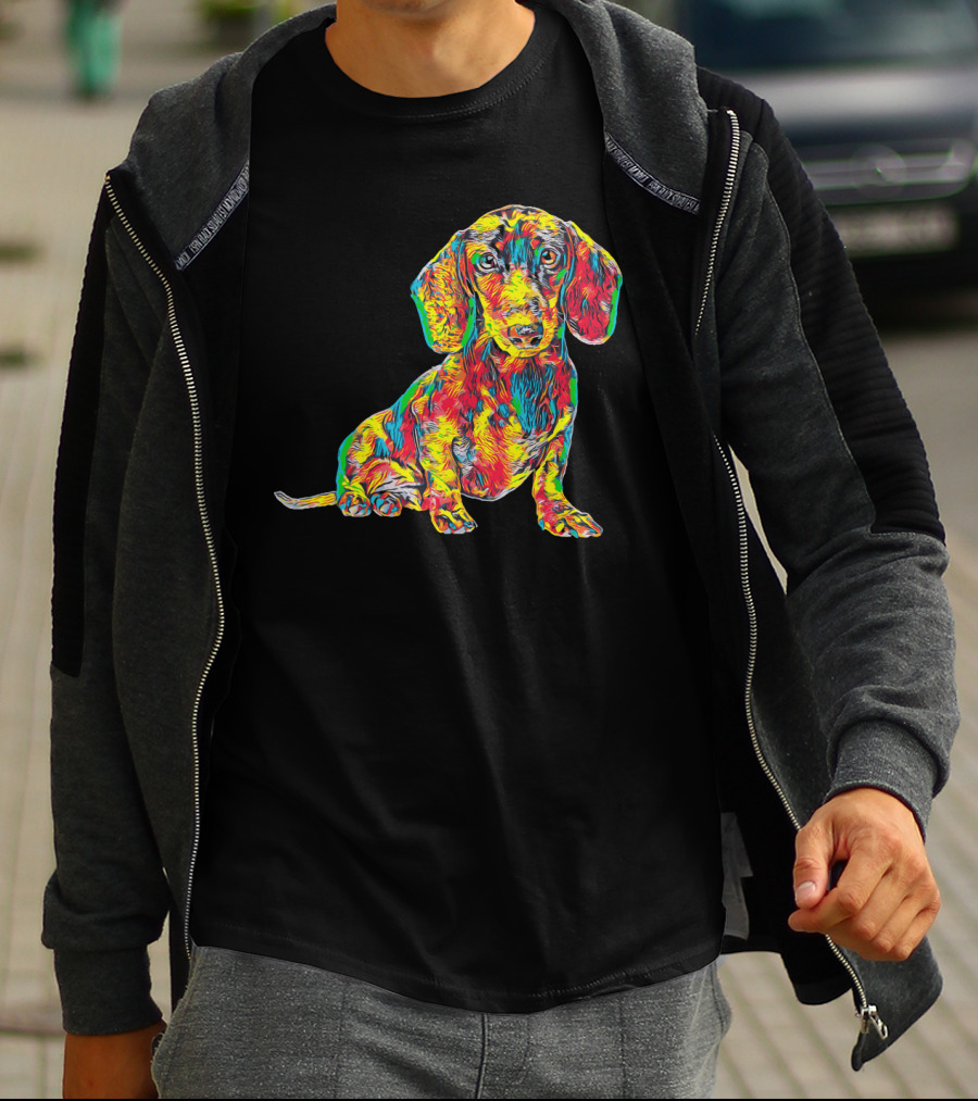 Cool Colorful Dachshund Breed Dog T-Shirt