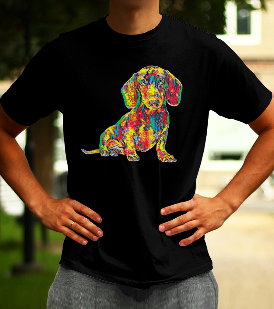 Cool Colorful Dachshund Breed Dog T-Shirt