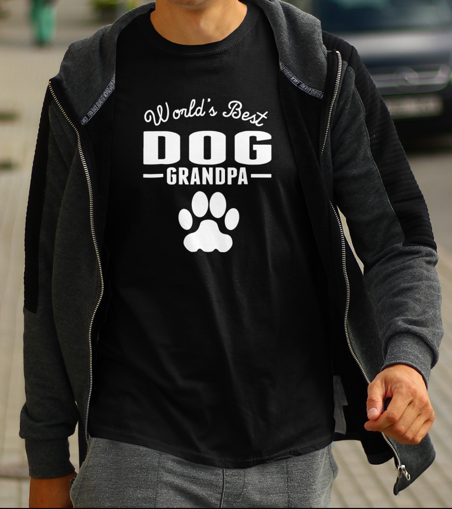 World's Best Dog Grandpa Paw Prints T-Shirt