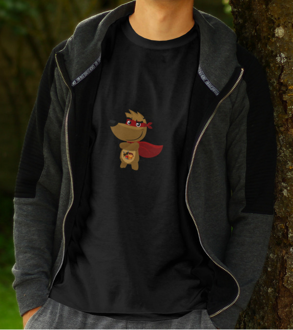 That's My Dog Superhero Cartoon Character With Red Mask And Cape T-Shirt
