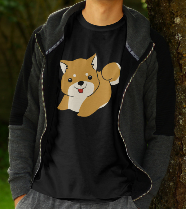 Chibi Dog Illustration Cute Shiba Inu T-Shirt