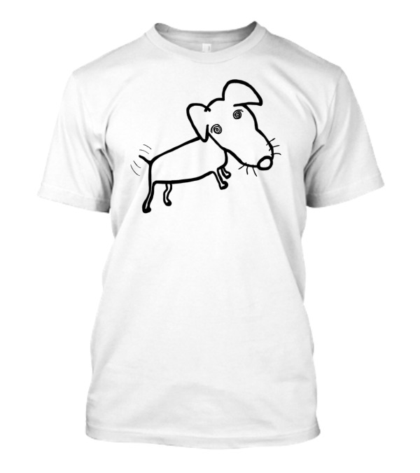 Doodle Dog #1 Black And White Sketch With Playful Curves And Simple Line T-Shirt