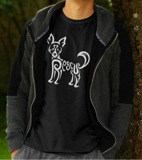 Rescued Dog Rebel Esprit Stylized Dog T-Shirt