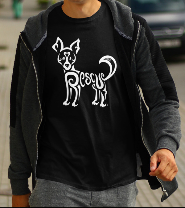Rescued Dog Rebel Esprit Stylized Dog T-Shirt