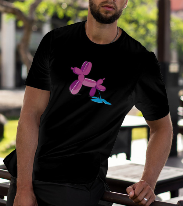 Naughty Dog Purple Balloon Animal Peeing T-Shirt