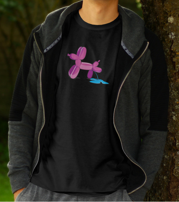 Naughty Dog Purple Balloon Animal Peeing T-Shirt