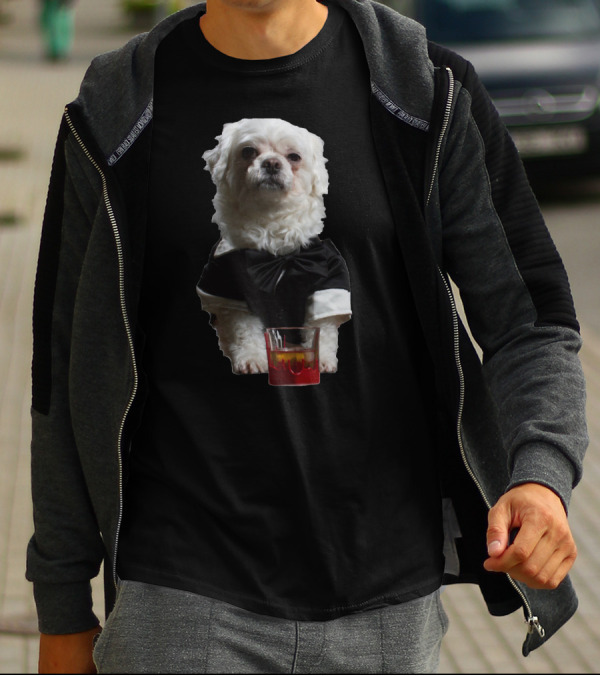 Fancy Brock After Work Edition Posh Pup With Tuxedo And Cocktail T-Shirt