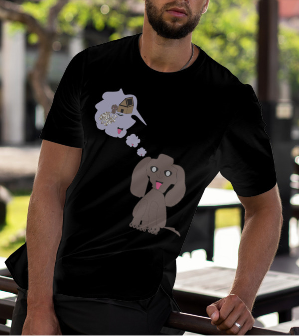 Dreaming Dog With House And Bones In Thought Bubble T-Shirt