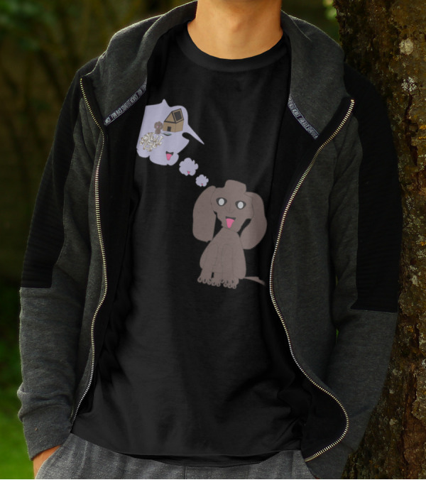Dreaming Dog With House And Bones In Thought Bubble T-Shirt