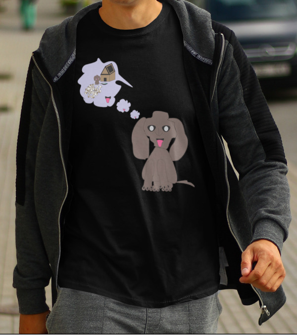 Dreaming Dog With House And Bones In Thought Bubble T-Shirt