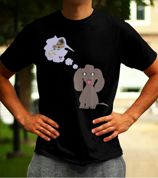 Dreaming Dog With House And Bones In Thought Bubble T-Shirt