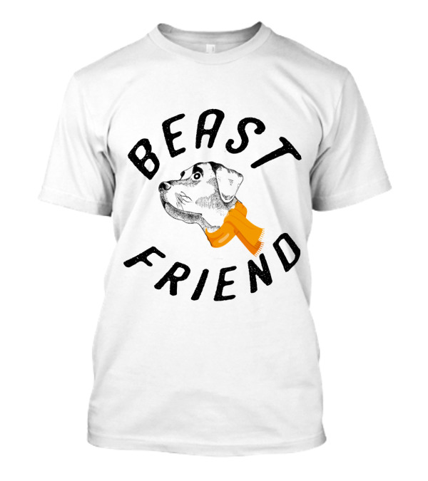 BEAST FRIEND DOG WITH ORANGE SCARF T-Shirt