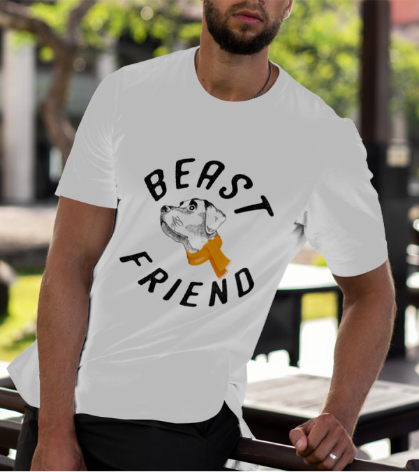 BEAST FRIEND DOG WITH ORANGE SCARF T-Shirt
