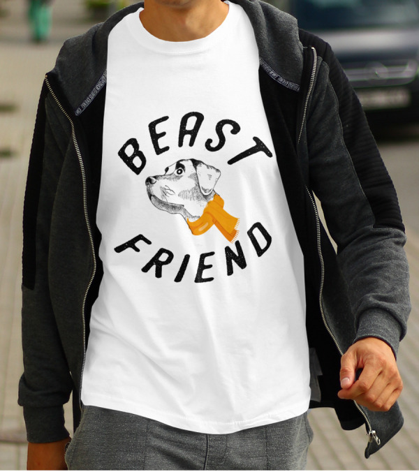 BEAST FRIEND DOG WITH ORANGE SCARF T-Shirt
