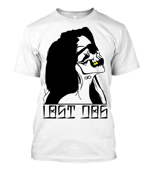 Lost Dog Dark Silhouette With Glowing Yellow Eyes T-Shirt