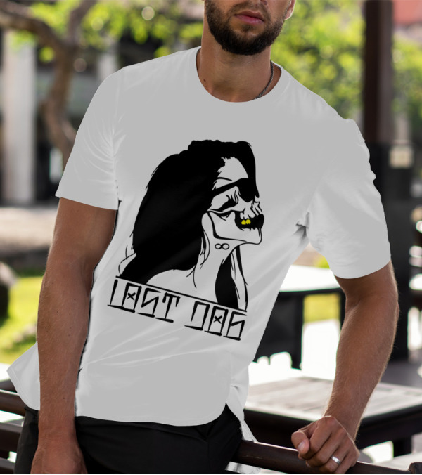 Lost Dog Dark Silhouette With Glowing Yellow Eyes T-Shirt