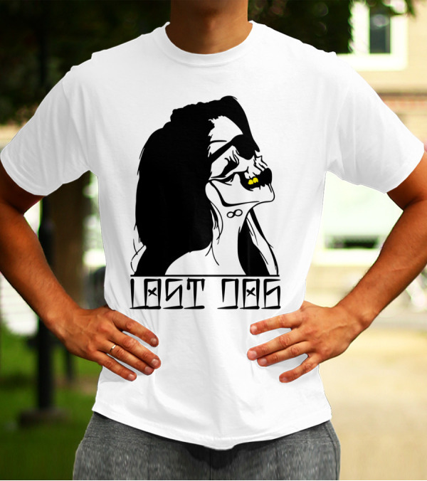 Lost Dog Dark Silhouette With Glowing Yellow Eyes T-Shirt
