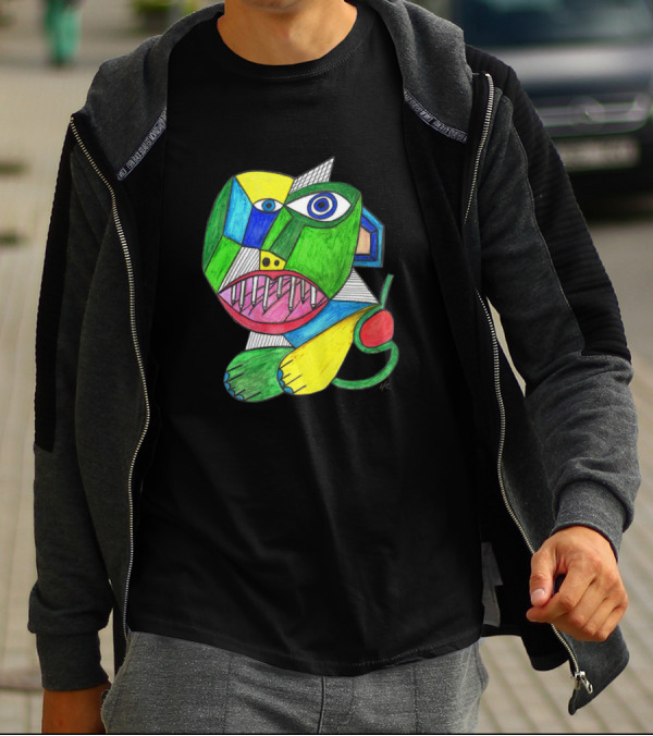 Serra Da Estrela Is A Dog Abstract Geometric Colorful Cubist Animal T-Shirt