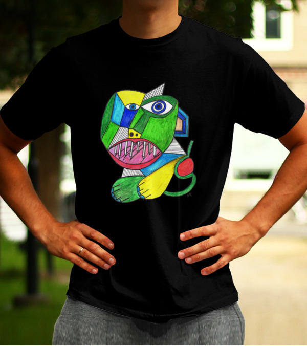 Serra Da Estrela Is A Dog Abstract Geometric Colorful Cubist Animal T-Shirt