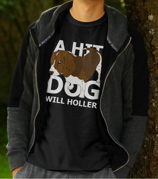 A Hit Dog Will Holler With Cartoon Basset Hound T-Shirt