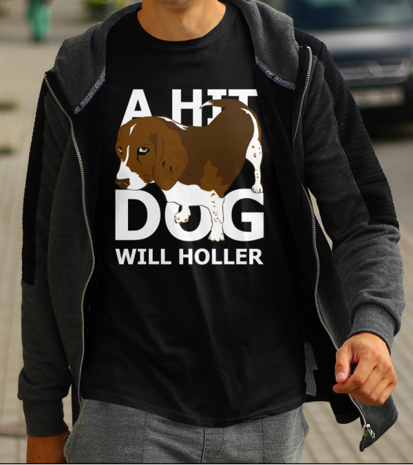 A Hit Dog Will Holler With Cartoon Basset Hound T-Shirt