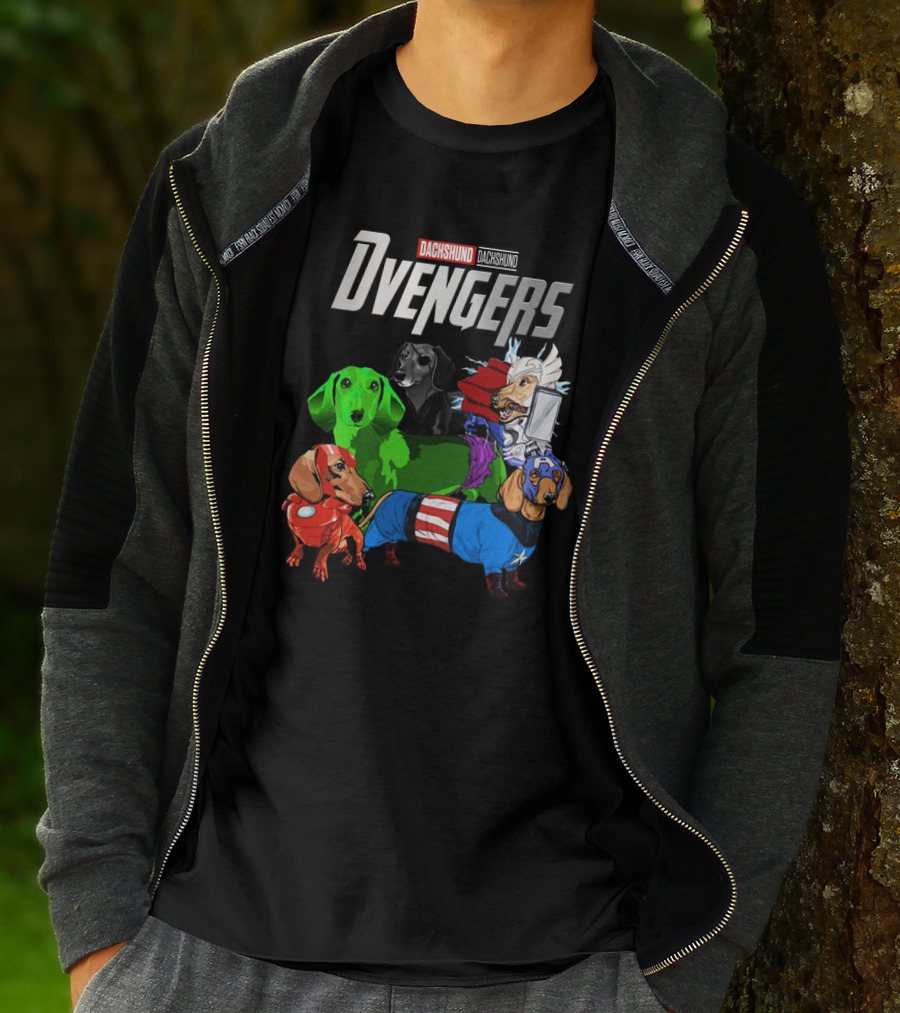 Dvengers Dachshund Dogs As Superhero Avengers Characters T-Shirt