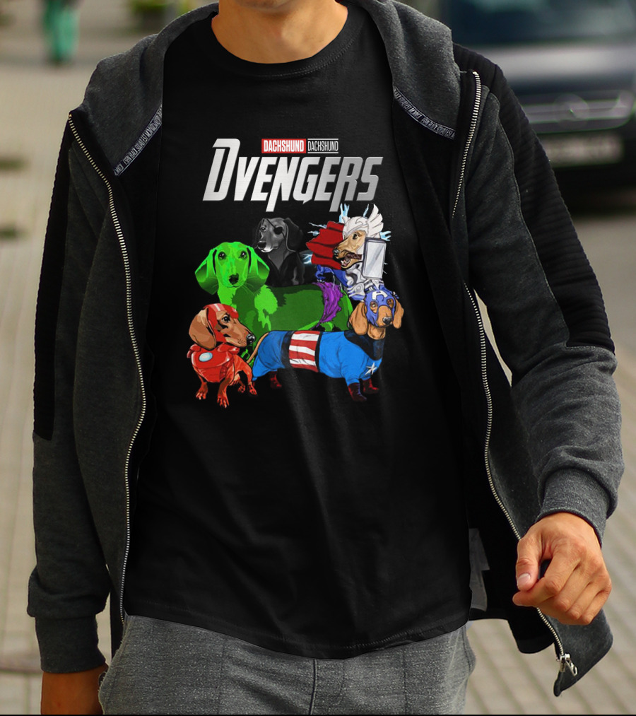 Dvengers Dachshund Dogs As Superhero Avengers Characters T-Shirt