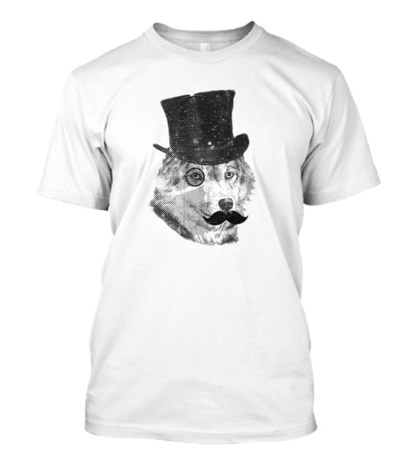 Elegant Canine Monocle And Top Hat Fashionado Dandy Dog Days T-Shirt