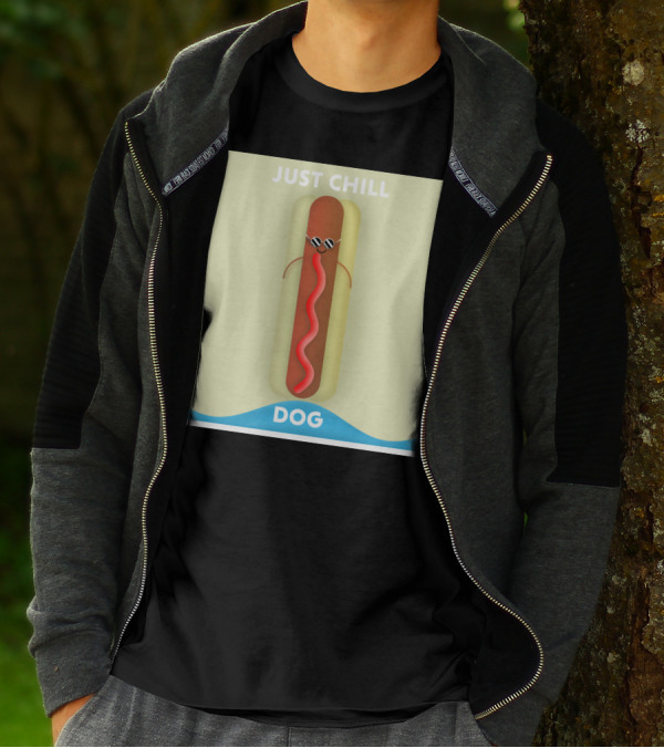 Just Chill Dog Sunglasses Hot Dog Wave T-Shirt