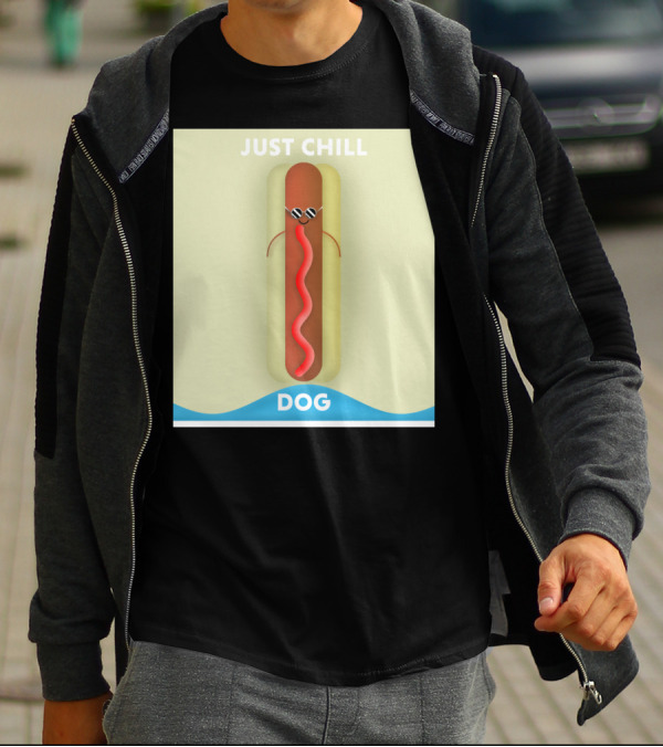 Just Chill Dog Sunglasses Hot Dog Wave T-Shirt