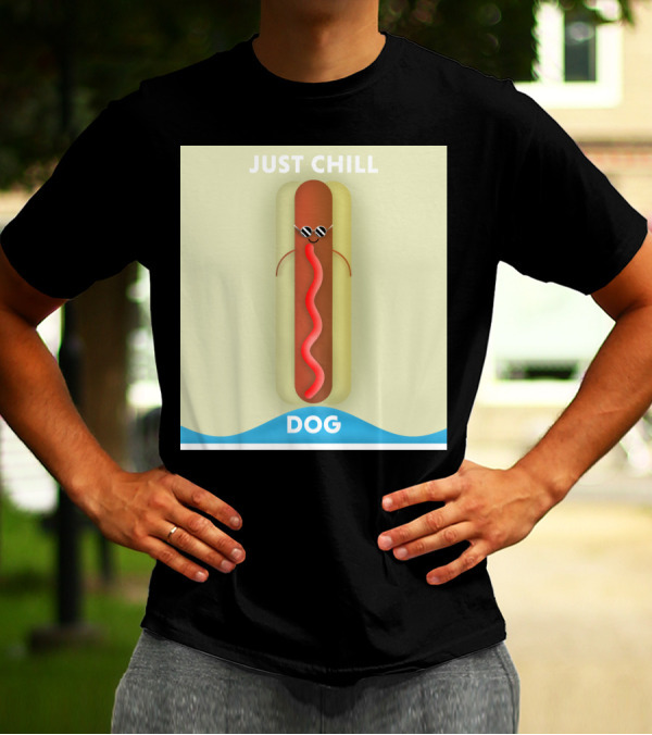 Just Chill Dog Sunglasses Hot Dog Wave T-Shirt