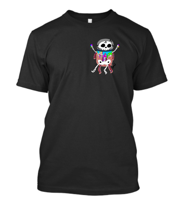 Trippy Space Dog Skeleton Abstract Psychedelic T-Shirt