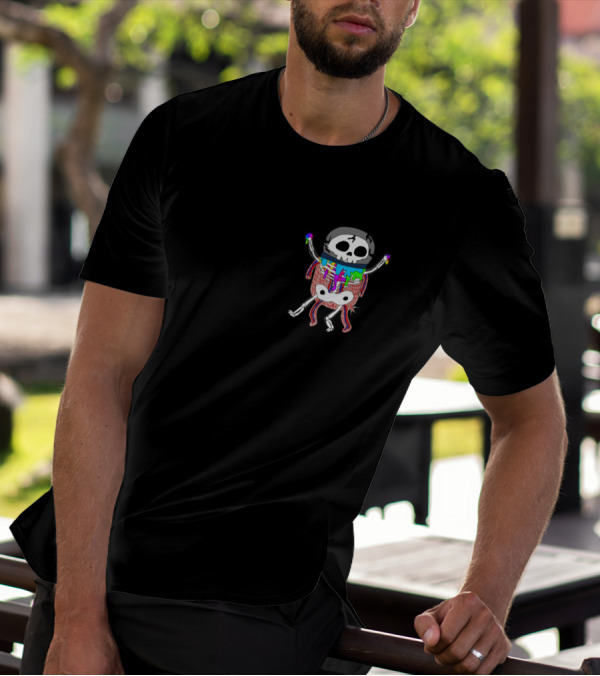Trippy Space Dog Skeleton Abstract Psychedelic T-Shirt
