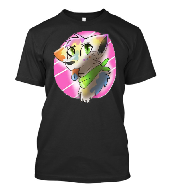 Slushie The Dog Colorful Bandana Illustration With Neon Background T-Shirt