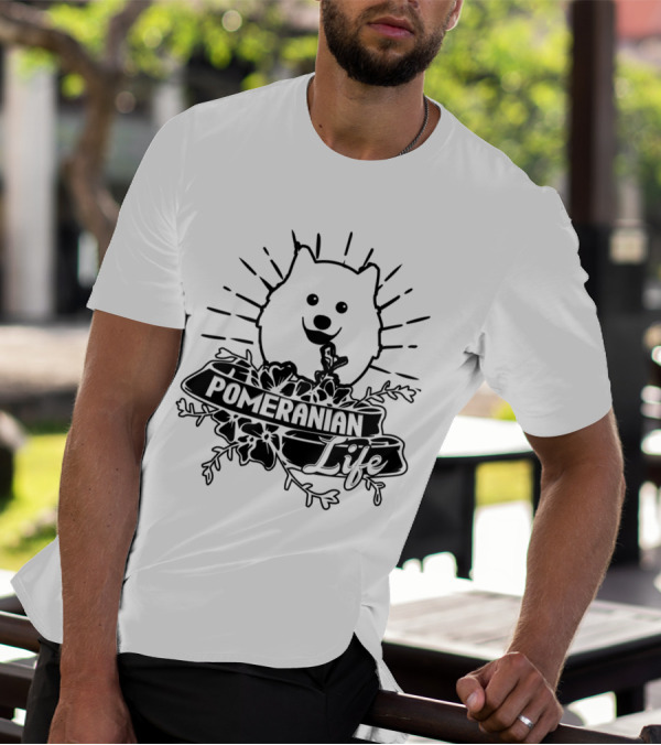 Pomeranian Life Floral Dog T-Shirt