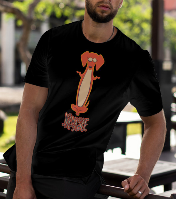 Namaste Weiner Dog Meditation Pose Yoga-Inspired Canine T-Shirt