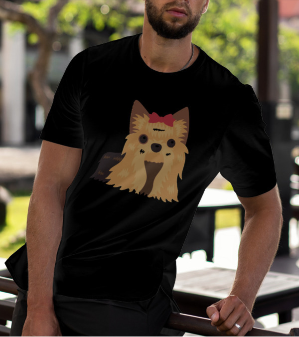 Yorkshire Terrier Dog With Red Bow Halloween Costume T-Shirt