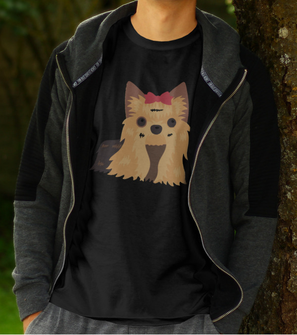 Yorkshire Terrier Dog With Red Bow Halloween Costume T-Shirt