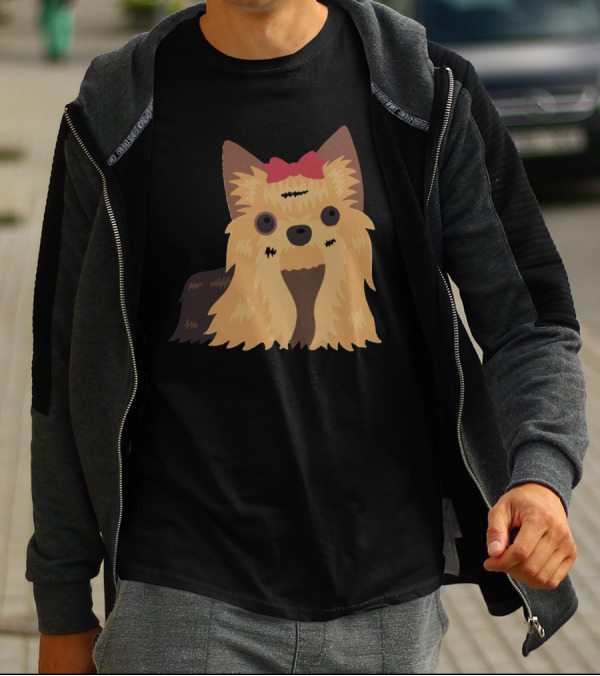 Yorkshire Terrier Dog With Red Bow Halloween Costume T-Shirt