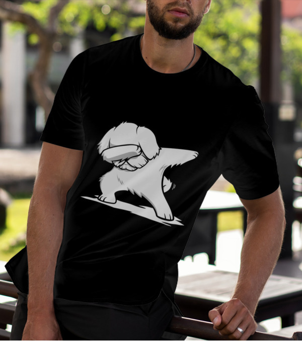 Maltese Dog Performing Dabbing Dance Move T-Shirt