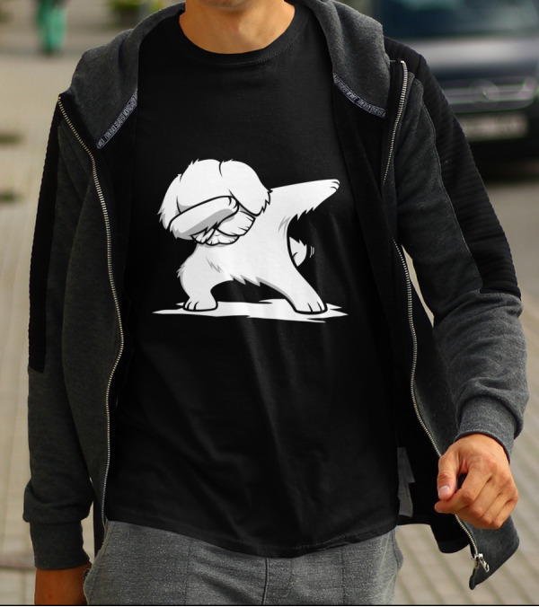 Maltese Dog Performing Dabbing Dance Move T-Shirt