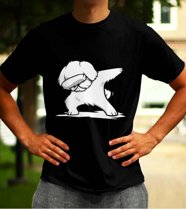 Maltese Dog Performing Dabbing Dance Move T-Shirt