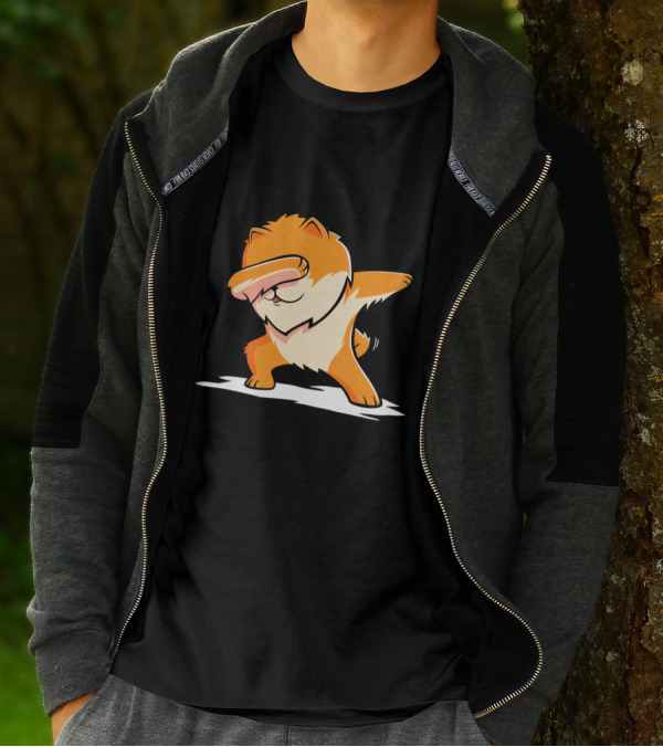 Pomeranian Dog Performing Dab Dance Gesture T-Shirt