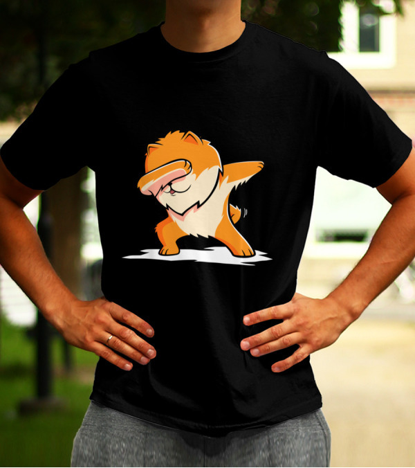 Pomeranian Dog Performing Dab Dance Gesture T-Shirt