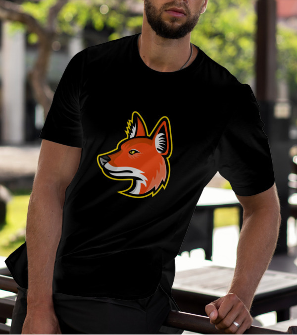 Dhole Asiatic Wild Dog Mascot Vibrant Head Profile T-Shirt